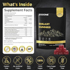 zooone Shilajit Himalayan Gummies with Ashwagandha & Black Musli Gokshura - Natural Energy No Artificial Fillers, Individual Packaging