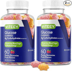 Viteey Glucose Gummies - 4g of Carbohydrates - Fast Acting Alternative to Glucose Tablets - Energy and Blood Sugar Support - Vegan, Gluten Free, Gelatin Free - 120 Count