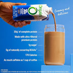 Orgain 30g High Protein Shake,Café Latte,5g BCAAs,1g Sugar Per Serving,Caffeine from 1 Cup of Coffee,Milk Isolate,Meal Replacement,Ready to Drink,Keto Friendly,Gluten-Free 11 Fl Oz,(Pack of 24)