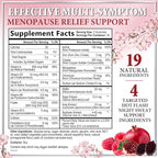 Menopause Supplements for Women Gummies - Complete Natural Mild Hot Flashes & Night Sweats Support, 16 in 1 Multi-Benefit Female Menopause Relief Gummy, Support for Balance & Energy - 60 Gummies