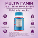 Human Beanz Multivitamin Jelly Bean Gummies with Zinc for Men and Women, Immune Support Dietary Supplements for Adults, Vegetarian, 120 Berry Blast Jelly Beans, Kosher