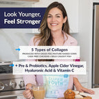 SkinnyFit - Super Youth Collagen for Women - Multi Collagen Peptides Powder - Probiotics, Fiber, Hyaluronic Acid - Non GMO, Gluten Free, Sugar Free - Beauty & Self Care - Unflavored (28 Servings)