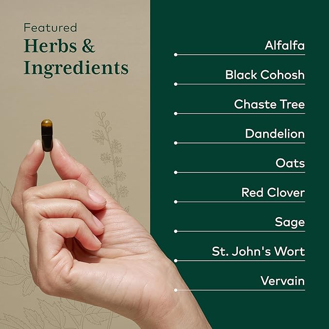 GAIA HERBS PRO Female Support Formula - Supports Healthy PMS & Menopause Fluctuations with Alfalfa Leaf, Black Cohosh Root Extract, Dandelion Root & More* - Vegan - 60 Liquid Phyto-Caps (60 Servings)