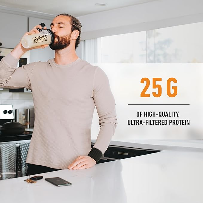 Isopure Zero Carb 100% Pure Whey Isolate Protein Powder, Gluten Free, With Vitamins, Vanilla Salted Caramel, 25g Protein Per Serving, 3 Lbs, 42 Servings (Packaging May Vary)