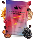 Mushroom Gummies - 10-in-1 Advanced Complex w/Lions Mane, Reishi, Cordyceps, Turkey Tail - Focus & Brain Support - Raspberry Flavored 60 Vegan Lions Mane Mushroom Gummies for Adults