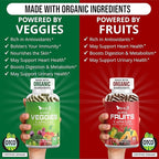 Made with Organic Fruits & Veggies Capsules-Superfood Vegetable Vitamin Supplement for Women & Men-Blend of Fruits and Greens for Daily Health.Fruits and Vegetables Supplements (30-Day Supply)