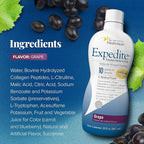 Medtrition Expedite Liquid Collagen, Grape, 30 Fl Oz, Pack of 4 - Nutrition Support for General, Orthopedic & Cosmetic Surgery Recovery