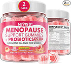 Menopause Probiotics Filled Gummies for Women, Sugar Free Menopause Supplement Gummy with Ashwagandha, Dong Quai & Black Cohosh for Hot Flashes, Night Sweats, Mood Swings, Gut Health - Vegan, 120Cts
