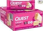 Quest Nutrition Crispy Birthday Cake Protein Bar, 17g Protein, 1g Sugar, 2g Net Carbs, Gluten Free Protein Snack, Keto Friendly, 12 Count