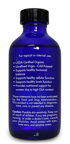 Zongle Therapeutics Organic, Evening Primrose Oil, Liquid – 100% Pure, Evening Primrose Oil, 4 OZ