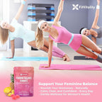 Premium 120 Feminine Balance Gummies – Probiotics, Collagen Type II, Chasteberry, Vitamin D & Magnesium – Gluten-Free, Pineapple Flavor, Vegan
