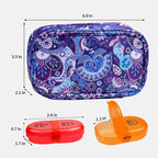 Serfeymi Weekly Travel Pill Organizer 2 Times A Day AM PM Upgraded Rainbow Pill Box 7 Day with Portable Zipper PU Leather Pill Case, Medicine Organizer for Pills, Vitamins, Fish Oils - Purple-01