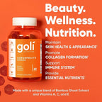 Goli Superfruits Beauty Gummies with Bamboo Silica - Vitamins A, C, E, Zinc - Collagen Support with Superfruit Blend - Vegan, Non-GMO, Gluten-Free, 180 Count (3 Pack)