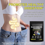 Black Seed Oil Gummies,Contains 500mg of Cold-Pressed Black Seed Oil,Promotes Digestion | Gluten Free | Non-GMO | Pectin Base,Hair Strength & Skin Hydration,90 Gummies