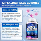 Methylated Multivitamin Gummies for Men - Mens Multivitanins Gummy with Vitamins A C D K E, Methylated Folate, B Complex, Probiotics, Omega-3, CoQ10, Herbal Blend - Support Energy & Immune Health