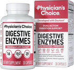Physician's CHOICE Digestive Enzymes - Multi Enzymes, Bromelain, Organic Prebiotics & Probiotics for Digestive Health & Gut Health - Bloating & Meal Time Discomfort - Dual Action - All Diets - 30 CT