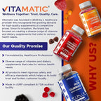 Vitamatic Biotin Gummies 10,000 mcg for Stronger Hair, Skin & Nails - 60 Vegan Gummies - Also Called Vitamin B7 (3 Bottles)