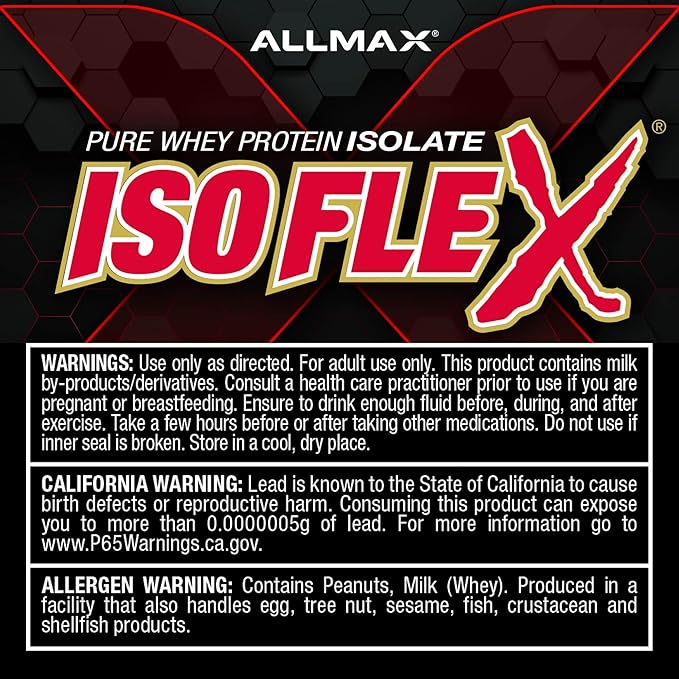 ALLMAX ISOFLEX Pure Whey Isolate Protein Powder - Gluten Free, Low Lactose, Sugar-Free - High-Protein, Clean, Keto-Friendly for Pre Post Workout Supplement for Women and Men | Chocolate, 2lb