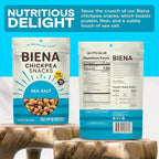 BIENA Chickpea Snacks - Crunchy Roasted Chickpeas - High Fiber Vegan Protein Snacks for Adults and Kids - 4-Pack, 5 Ounce Bags - Sea Salt