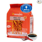 Momofuku Spicy Soy Ramen Noodles by David Chang, 4 Pack of Restaurant Quality Air-Dried Instant Noodles Now with More Sauce & 10g of Protein