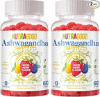 Ashwagandha Gummies & Vitamin D3 Gummy 120 Count - Organic Aswangdha Supplement for Improve Sleep, Stress Relief & Mood Calm(Mixed Berry,Vegan,Plant Based,Gluten-Free & Gelatin Free) Pack of 2