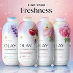Olay Body Wash for Women, Fresh Radiance, 24/7 Skin-Loving Freshness, Visibly Radiant, Plant Based Cleansers, Vitamin B3 & Antioxidant Blend, For All Skin Types, Black Cherry & Vanilla Scent, 22 fl oz