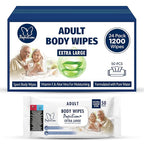 PAPILION Adult Body Cleaning Wipes, Extra Large Washcloths with Aloe Vera & Vitamin E, No-Rinse Cleansing for Senior Care, Bed Bath, Travel, Incontinence Care, Flip-Top Pack, 50 PCS x 24 Pack