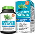 Zenwise Health Digestive Enzymes with Bromelain & Papaya - Multi Enzymes Digestion Supplement with Probiotics & Prebiotics for Gut Health, Gas & Bloating Relief - Men & Women - 180 Vegetarian Capsules