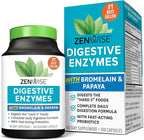 Zenwise Health Digestive Enzymes with Bromelain & Papaya - Multi Enzymes Digestion Supplement with Probiotics & Prebiotics for Gut Health, Gas & Bloating Relief - Men & Women - 180 Vegetarian Capsules
