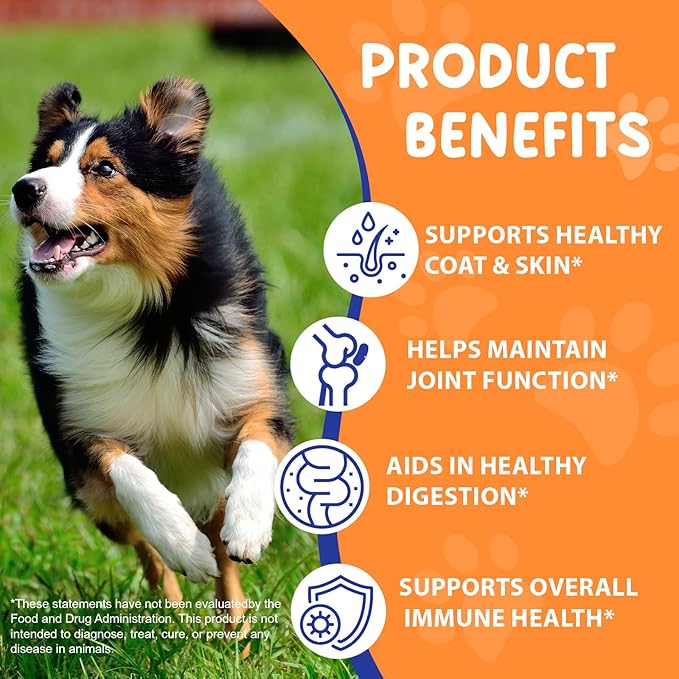 Premium Grass-Fed Liquid Collagen for Dogs - Skin and Coat Support Supplement with Biotin, Vitamin C and Hyaluronic Acid
