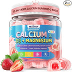Kids Calcium Gummies + D3 & Magnesium for 4+, with Calcium Citrate Calcium Gluconate, Calcium Lactate,Probiotics & Prebiotics for Children Bone Health,Muscle Support,Digestive Health,Sugar Free 120Cts