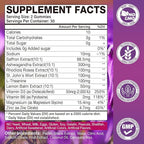 2 Pack Saffron Supplements Gummies for Kids & Adult, 88.5mg Saffron Extract with Vitamin D3, B6, Magnesium, Ashwagandha, L-Theanine for Clam, Energy, Focus, Sugar-Free, Strawberry Flavor, 120 Count
