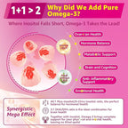 Myo-Inositol & D-Chiro Ideal 40:1, Inositol + Omega-3(3:1) Gummies, Hormone Balance for Women | Sugar Free Inositol Gummies w/Omega 3 DHA:EPA (3:1), Inositol Supplement for Cycle Health, Vegan, 60 Ct