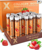 Liquid Collagen Peptides with Biotin & Hyaluronic Acid - 3000mg Hydrolyzed Bovine Collagen Type 1 and 3, Biotin 10000mcg, Vitamins B5, B6, C & E - Liquid Collagen for Women and Men, Collagen Shots