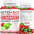 Keto ACV Gummies Advanced Weight Loss - ACV Keto Gummies Supplement for Women and Men - Metabolism, Detox, Cleanse - Apple Cider Vinegar - Ginger + Apple Flavor