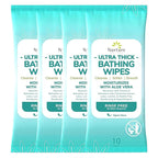 Nurture XL Ultra Thick Body Wipes for Adults w/Aloe | 40 Extra Large Disposable Cloth Wet Cleansing No Rinse Bathing Washcloths, Waterless Shower | Bath Wipe for Women, Men & Elderly