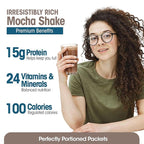 WonderSlim Meal Replacement Shake, Mocha Cream, 15g Protein, 24 Vitamins & Minerals, Gluten Free (7ct)