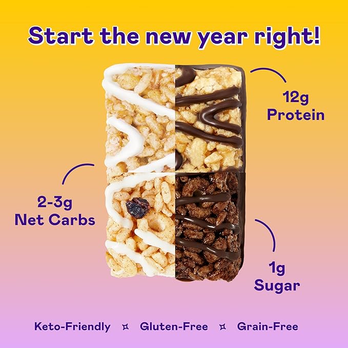 Magic Spoon Treats - 16 High Protein Bars: 4 Blueberry Muffin, 4 Double Chocolate, 4 Marshmallow, 4 Chocolate Peanut Butter - High Protein Gluten Free Snack - Sugar & Gluten Free Protein Cereal Bar