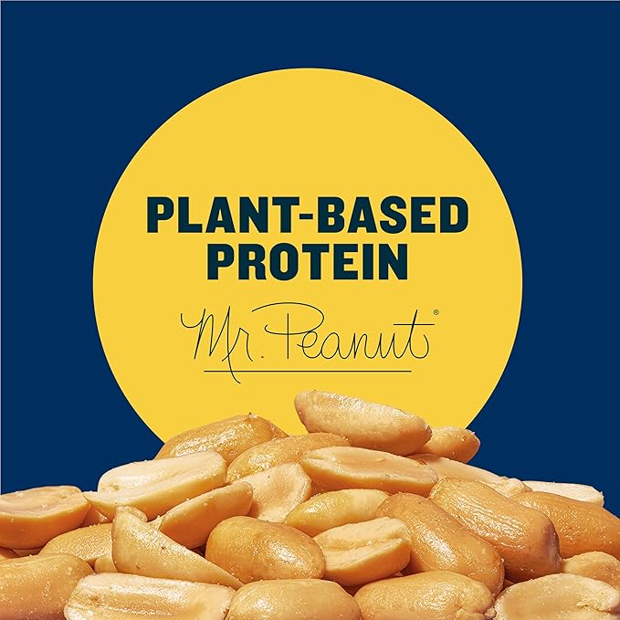 PLANTERS Dry Roasted Peanuts, Plant-Based Protein, Lightly Salted, Peanut Snack, 16 Oz Jar (Pack of 2)