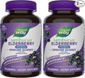 Nature's Way Sambucus Zero Sugar Immune Gummies,Daily Immune Support*,Black Elderberry Extract,Vitamin C,Vitamin D3,Zinc,Sugar Free,Sugar-Alcohol Free,Plant-Based Sweeteners,70 Gummies,(Pack of 2)