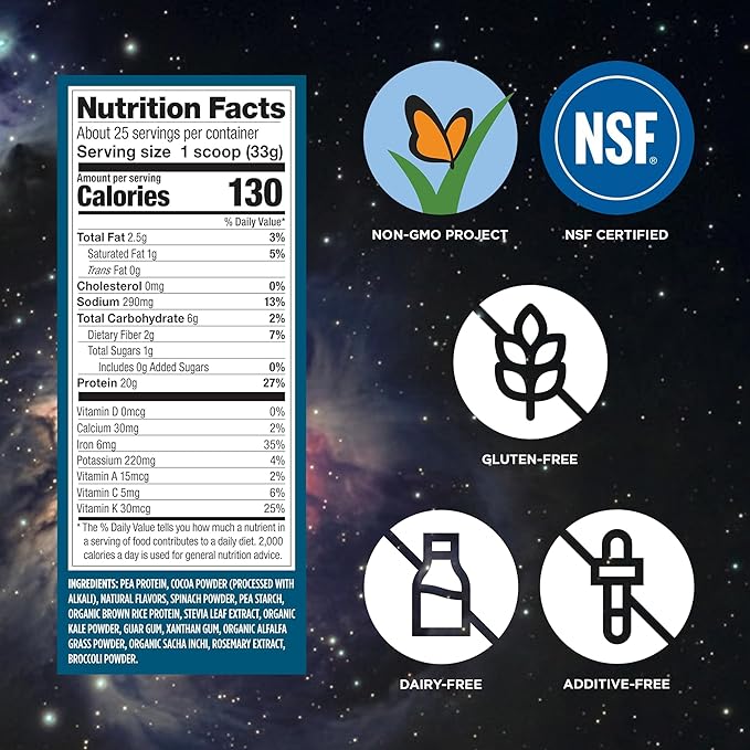 Vega Protein + Supergreens - 20g Plant-Based Protein, Chocolate, 25 Servings, Real Greens & Veggies, Vegan Keto, 0g Added Sugar, Non-GMO, Gluten Free, Dairy Free, 1.8lbs (Packaging May Vary)