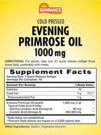Sundance Evening Primrose Oil 1000mg for Women | Cold Pressed Formula | Non-GMO & Gluten Free Supplement