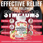 Magnesium Glycinate Gummies 2500mg - Sugar Free Magnesium Potassium Supplement with Vitamin D, B6, CoQ10 for Calm Mood & Sleep Support - 90 Peach Gummies