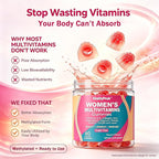 Methylated Multivitamin Gummies for Women | Women’s Multivitamin Gummies with Methylated Folate, Iron, Biotin & Inositol | Sugar Free Women’s Daily Vitamin for Energy, Immune, Hair & Skin | 120 Ct