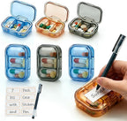7 Pack 3 Compartment Small Pill Box, Portable Pill Case for Purse and Pocket, Moisture Proof Travel Pill Organizer for Medicine, Vitamins and Fish Oil, Small Pill Organizer Travel Case