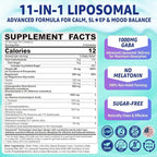 GABA Gummies 1000mg - Liposomal Calm Mood Gummies with L-Theanine, Magnesium Glycinate, Ashwagandha, 5htp, Inositol, Melatonin-Free for Zzz Better, GABA Supplements for Adult, Sugar-Free 60Cts