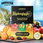 Ambrosia Hydroglyph Fasting Electrolytes Packets | Hydration Powder with Amino Acids | Sugar Free Electrolyte Powder for Fasting & Intra Workout | 30 Single Servings, Variety Pack