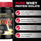 ALLMAX ISOFLEX Pure Whey Isolate Protein Powder - Gluten Free, Low Lactose, Sugar-Free - High-Protein, Clean, Keto-Friendly for Pre Post Workout Supplement for Women and Men | Vanilla, 2lb