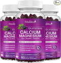 Calcium Magnesium Zinc Gummies with High Absorption Magnesium Glycinate 200mg, Potassium -Plant Calcium Supplement w/ D3 & Sea Moss for Bone, Muscles, Calm Mood & Sleep Support- Kids & adults (3 Pack)
