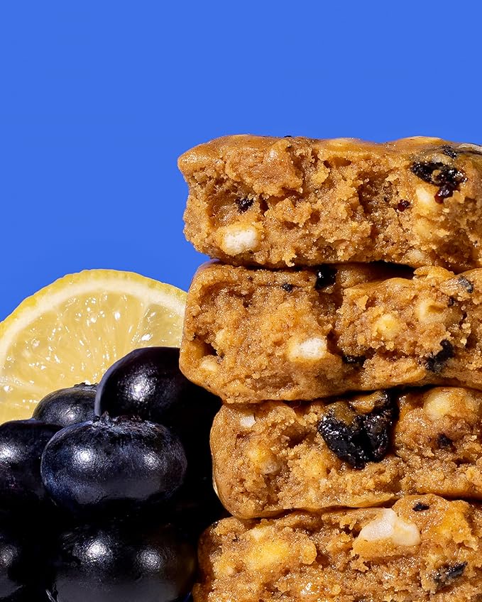War on Sugar Lemon Blueberry - High Protein Bars, No Sugar Added, 15g Protein, 7g Net Carbs, Keto Friendly, Gluten Free, All-Natural Ingredients, Monk Fruit Sweetened, No Crash - 12 Count Box